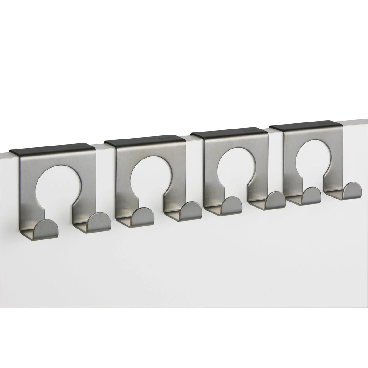 4 Haken Türhaken zum Einhängen silber Edelstahl Metall ohne Bohren 4 Stück Set