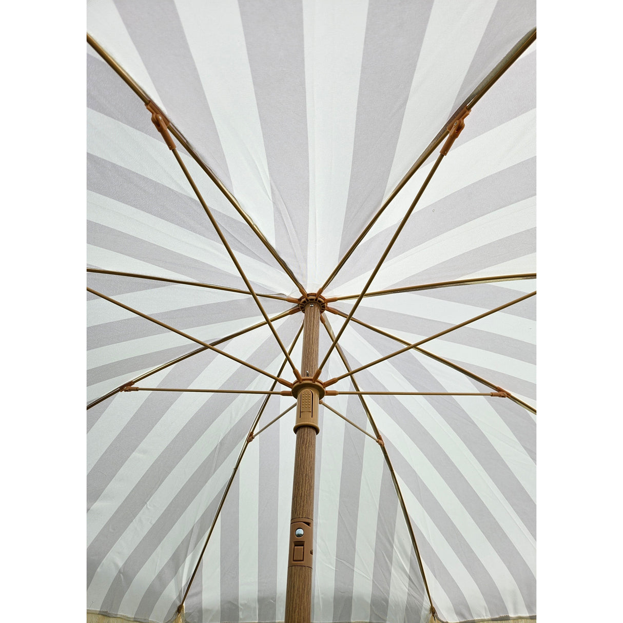 Sonnenschirm Strandschirm Schirm gestreift mit Fransen maritim UV Schutz Ø 180cm