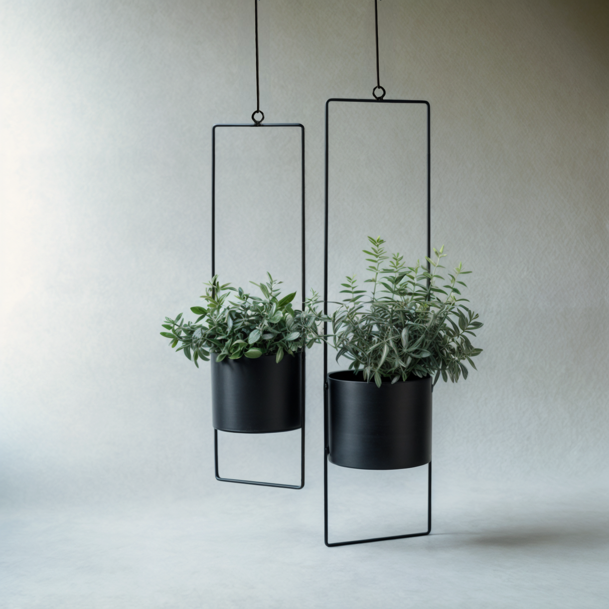 Hängetopf Blumentopf Metall schwarz indoor outdoor Balkon Fenster Blumenampel 2er set