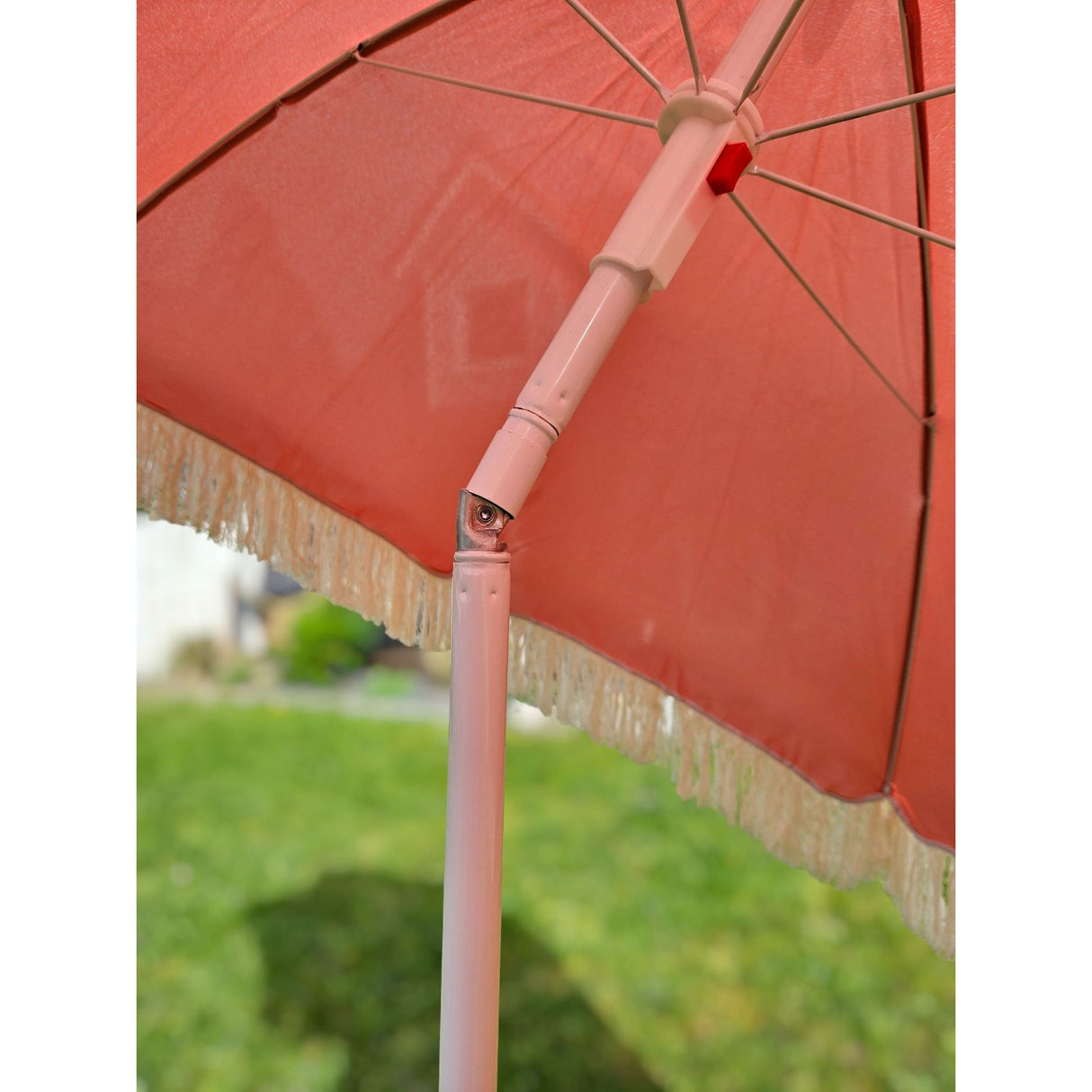 Sonnenschirm Strandschirm Schirm UV Schutz mit Fransen Tasche knickbar Ø 150 cm