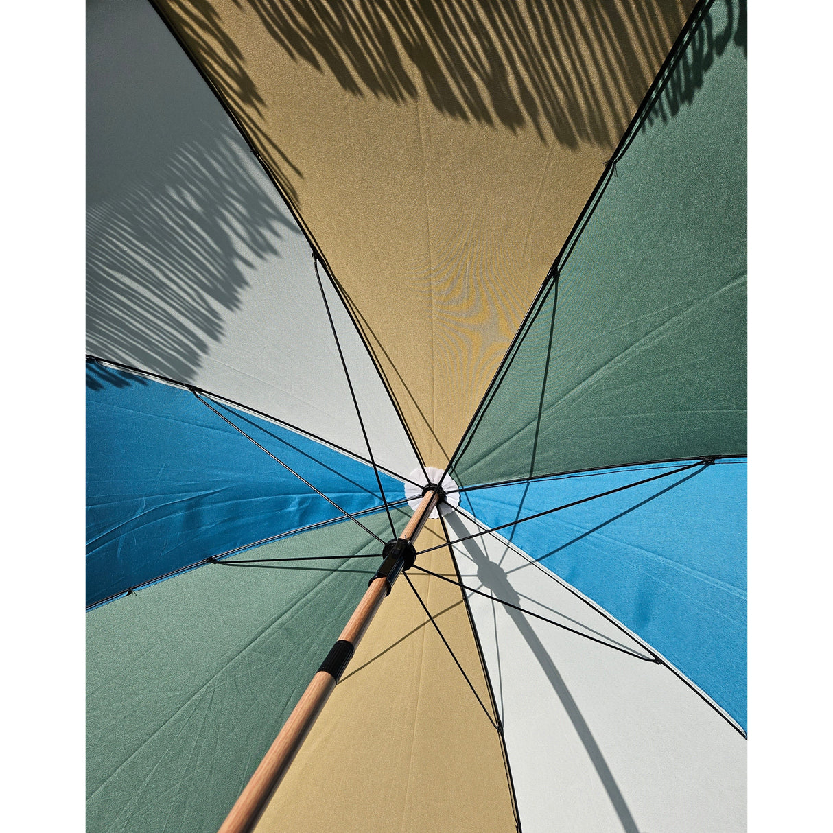 Sonnenschirm Strandschirm Schirm UV Schutz Fransen BLAU GRÜN knickbar Ø 170 cm