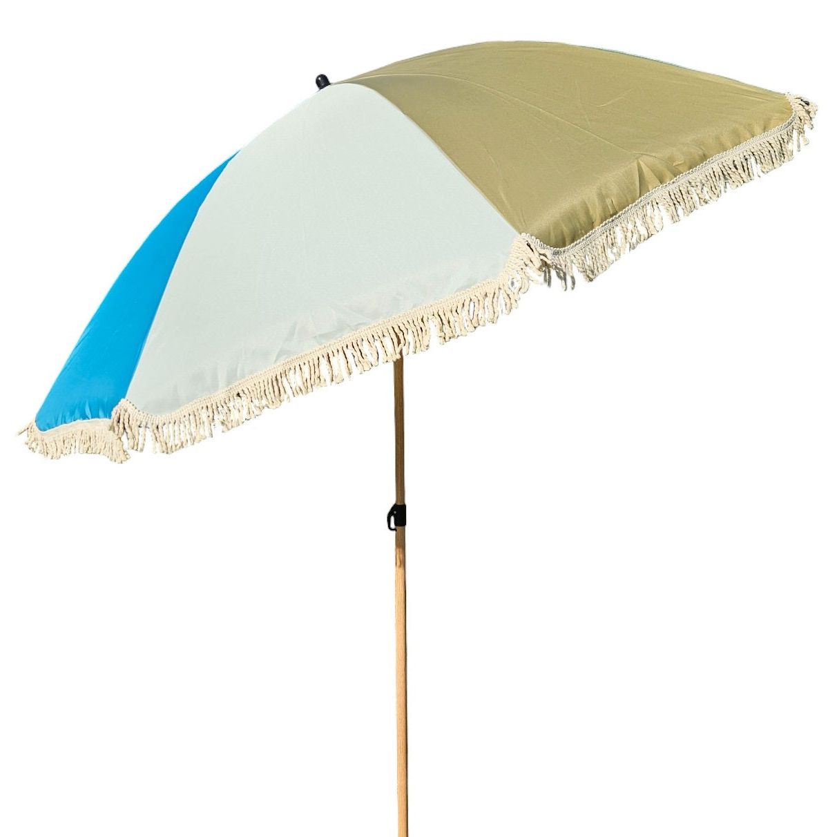 Sonnenschirm Strandschirm Schirm UV Schutz Fransen BLAU GRÜN knickbar Ø 170 cm