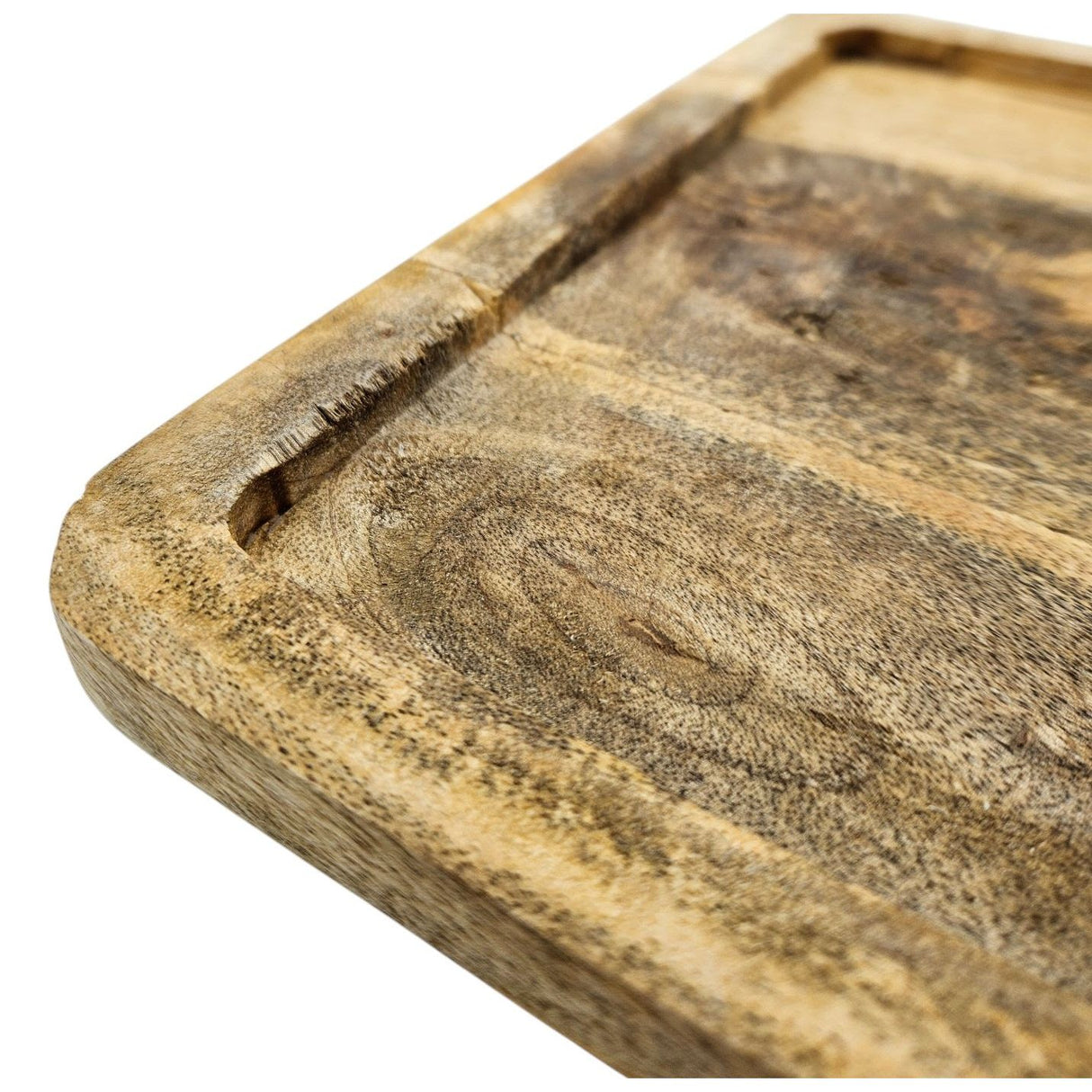 Tablett Mangoholz Holztablett Mango Holz Teller Deko braun hellbraun 24x24 cm