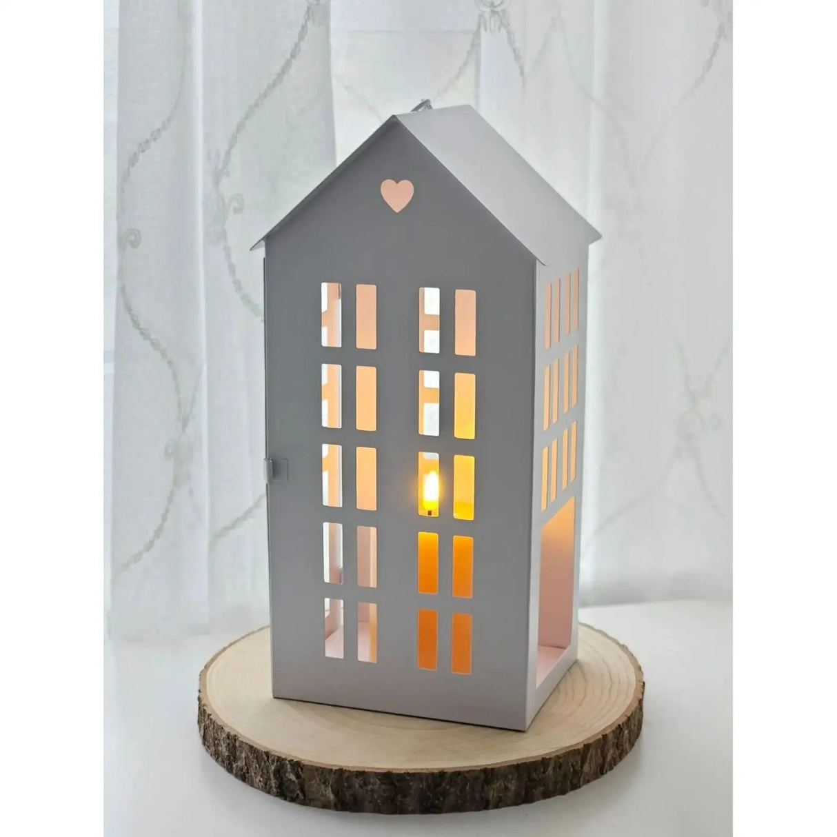 3 Laternenhäuser Windlicht Laternen Häuser Laterne Haus Metall weiß 3er SET - Windlicht Laternenhäuser