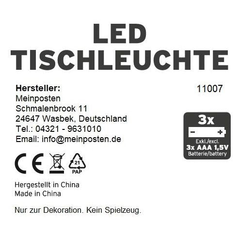 Lampe LED ohne Kabel Touch Tischleuchte Tischlampe Leuchte kabellos dimmbar