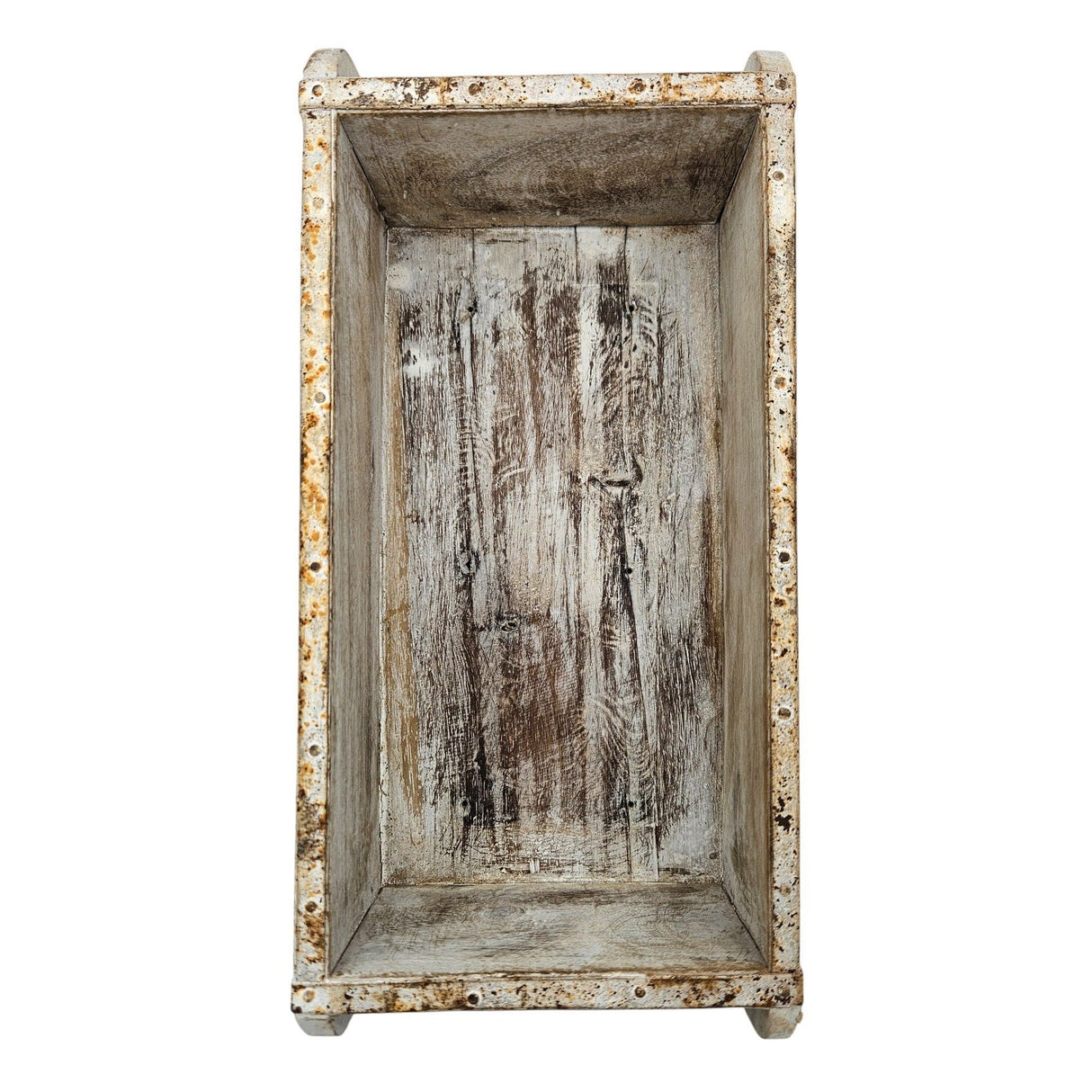 Holzkiste weiß Ziegelform Ziegelsteinform Kiste recyceltes Holz Kasten 30 cm