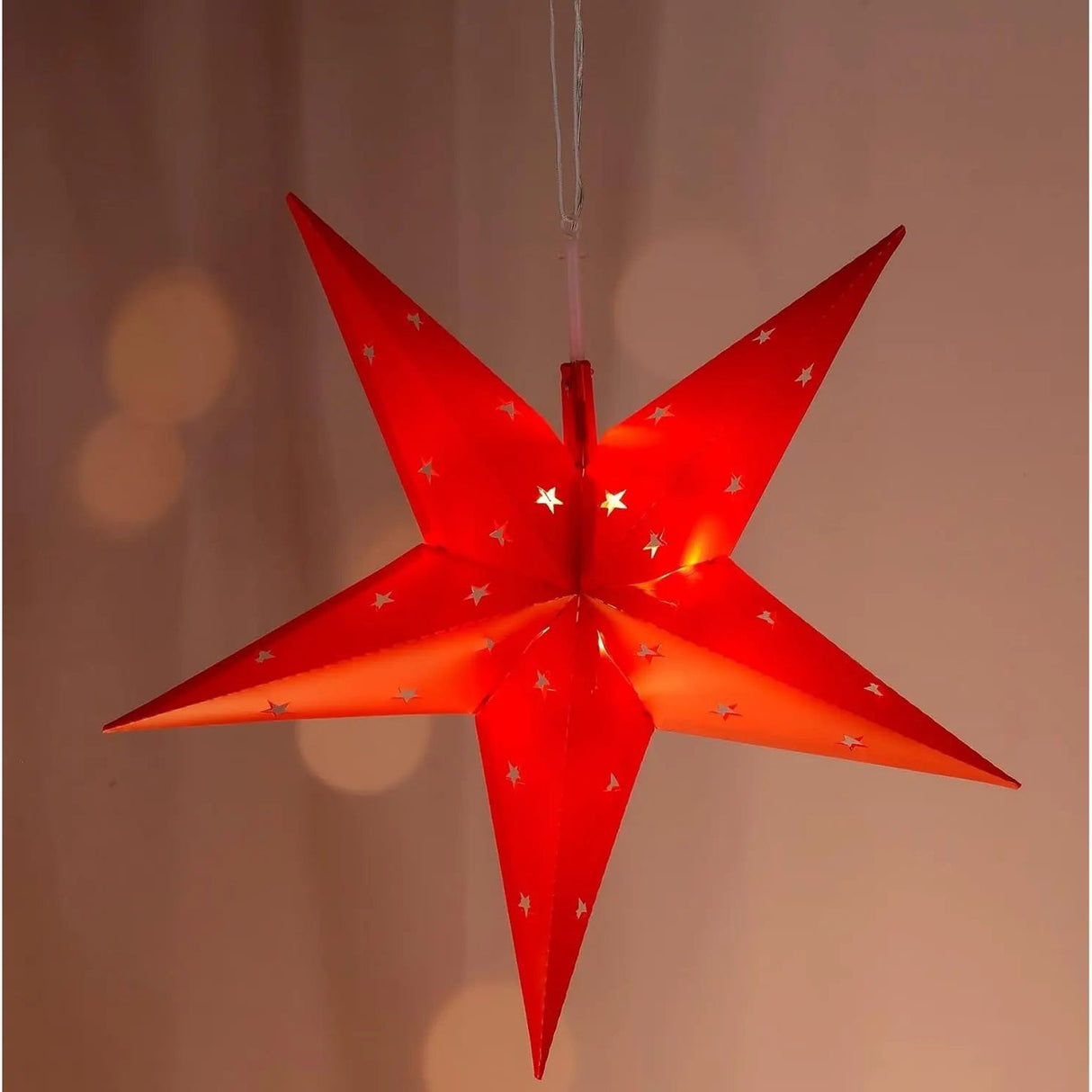 Stern Weihnachtsstern 12 LED 44cm innen außen Timer Rot