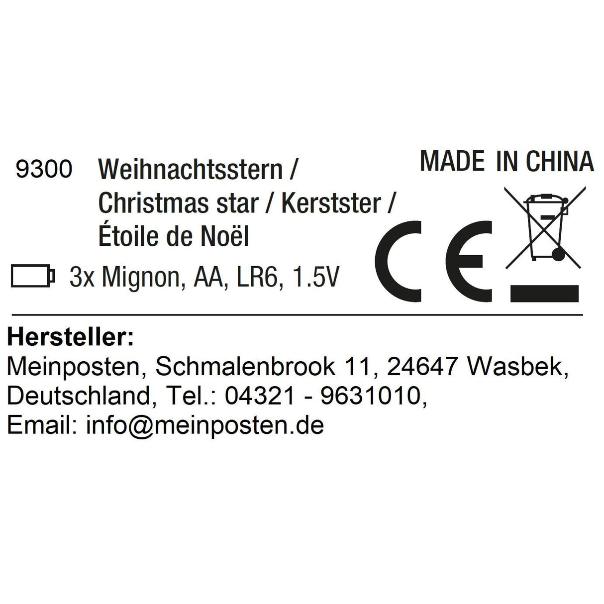 Stern Weihnachtsstern LED Ø 35 cm in&outdoor Timer weiß Beleuchtung Batterie