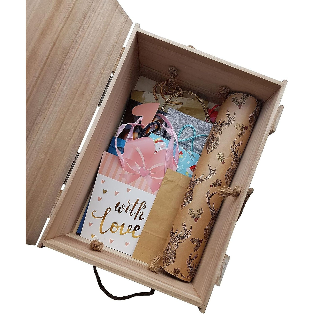 Holzkiste mit Deckel Kiste Schatzkiste Schatztruhe braun mit Deckel