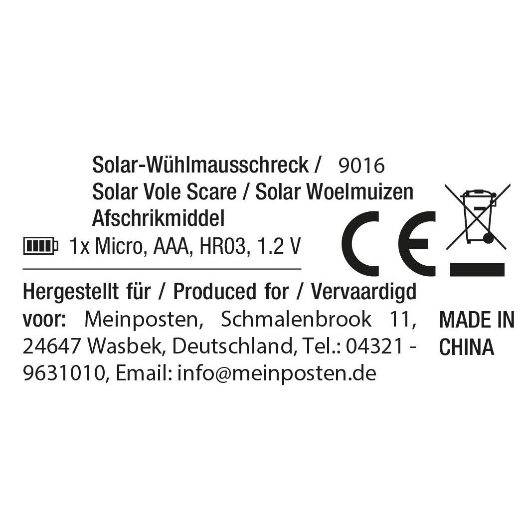 2x Maulwurfschreck Wühlmausabwehr Solar 600m²