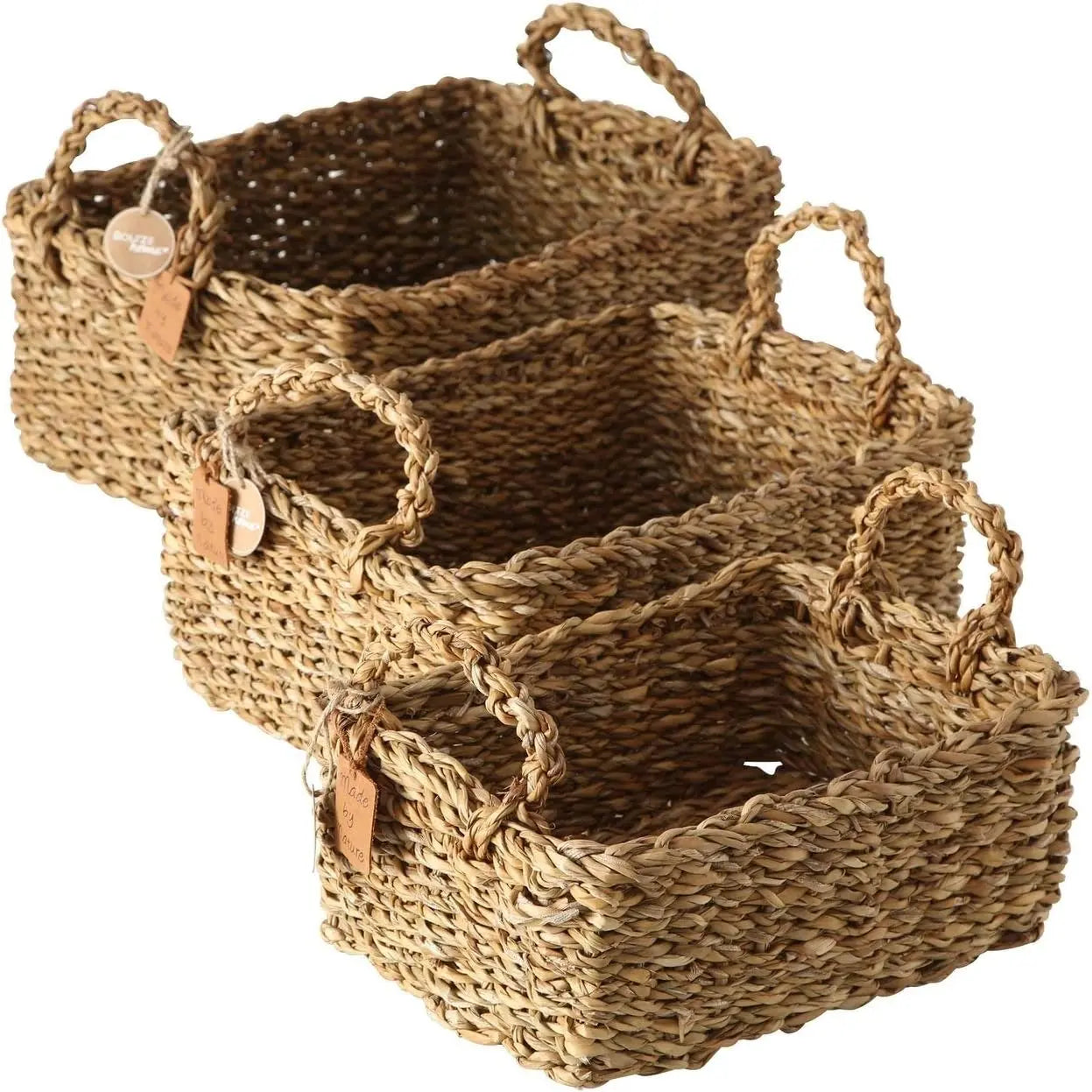 Seagrass basket set 3 pieces basket natural seagrass storage