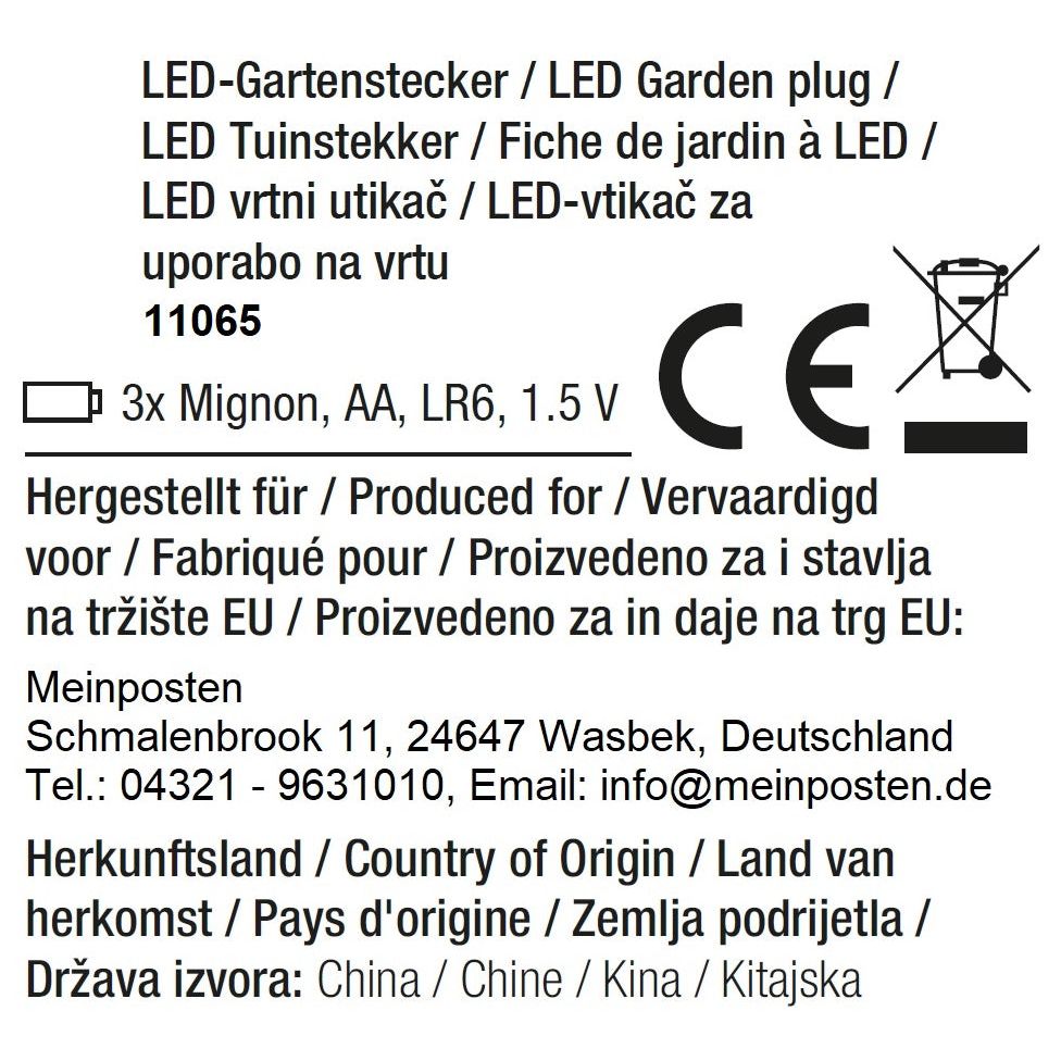 Gartenstecker Stern LED Weihnachtsbeleuchtung Batterie Timer warmweiß 60x60 cm