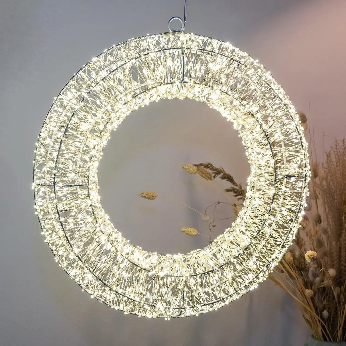 Kranz LED Timer Weihnachtskranz Türkranz Weihnachtsdeko warmweiß 38cm B-Ware - LED Türkranz