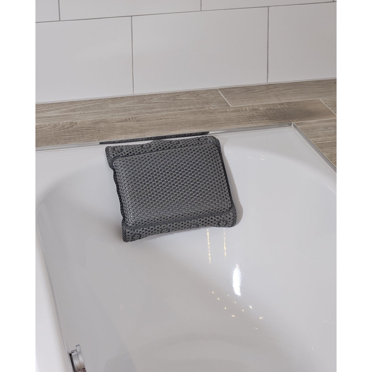 Badewannenkissen grau weiß blau Badekissen mit Saugnäpfen Spa Wannenkissen Kopfkissen