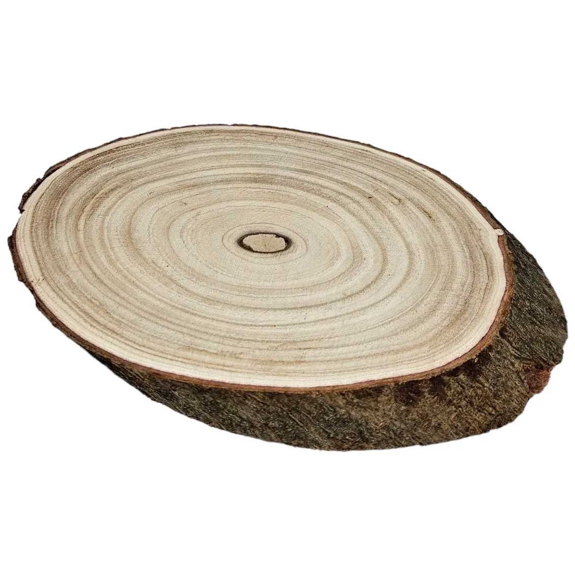 Baumscheibe Brett oval Holz Holzbrett Dekobrett Tablett Holzscheibe Ø 20 - 23 cm