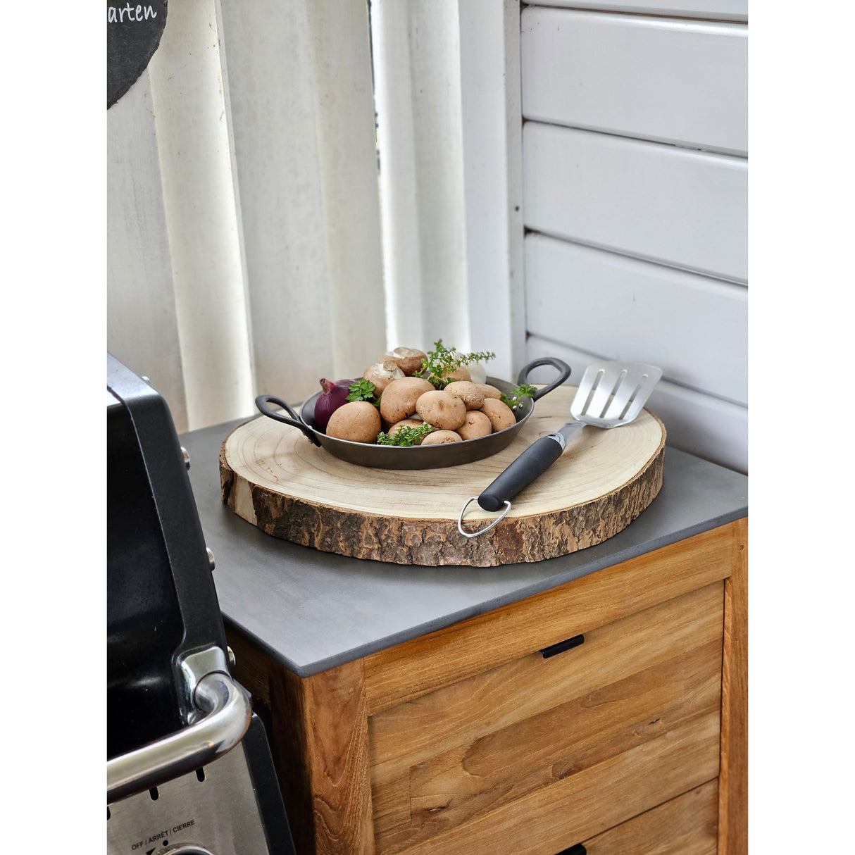 Baumscheibe Holz Holzbrett Rinde basteln Brett Tischdeko Tablett Deko Ø 36-45 cm