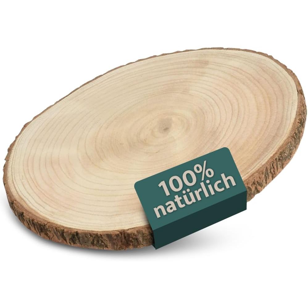 Dekobrett Baumscheibe Holz Holzbrett Brett Tablett Tischdeko Holzscheibe 38-44