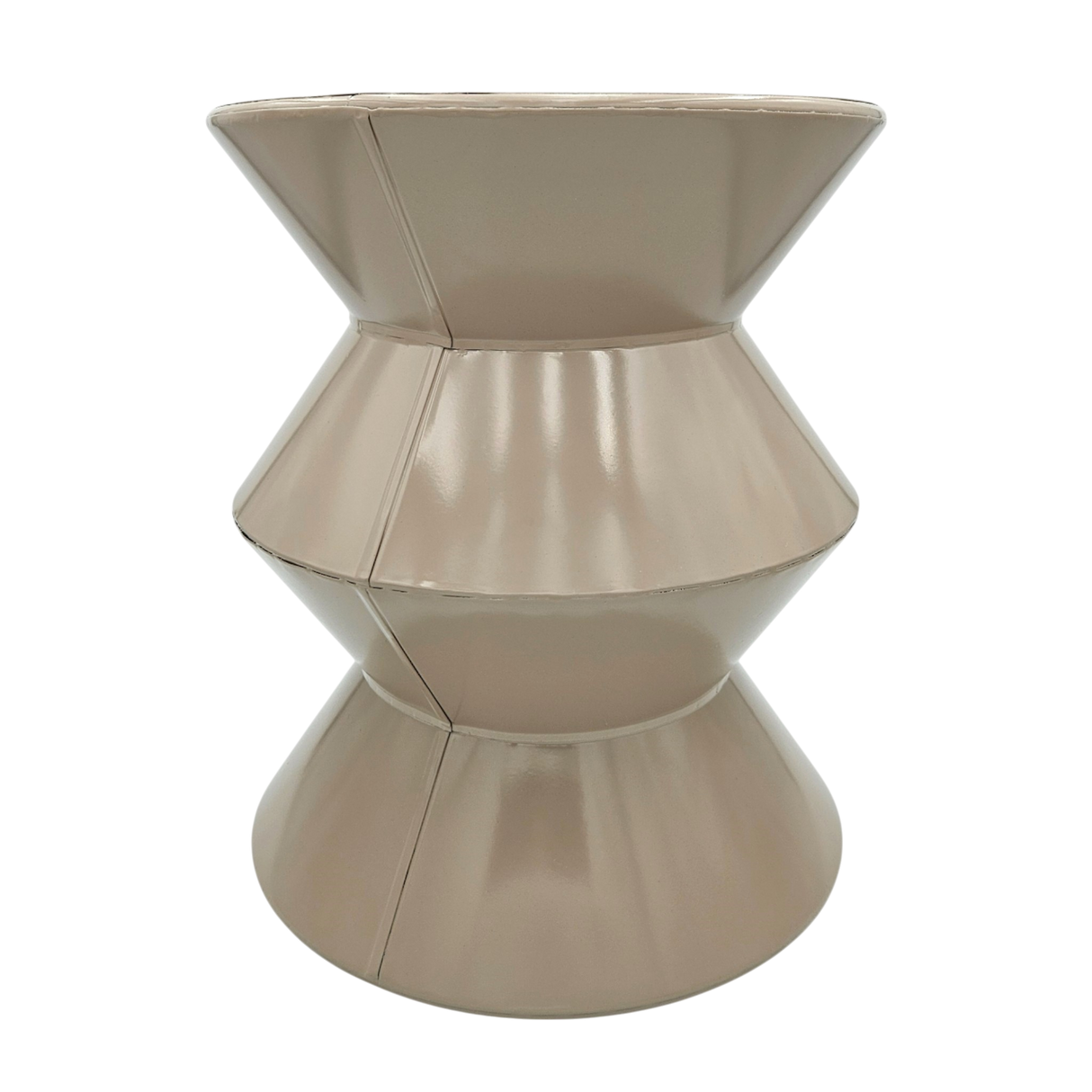 Couchtisch Beistelltisch beige 37x30 Retro Metalltisch rund kleiner Tisch Pflanztisch