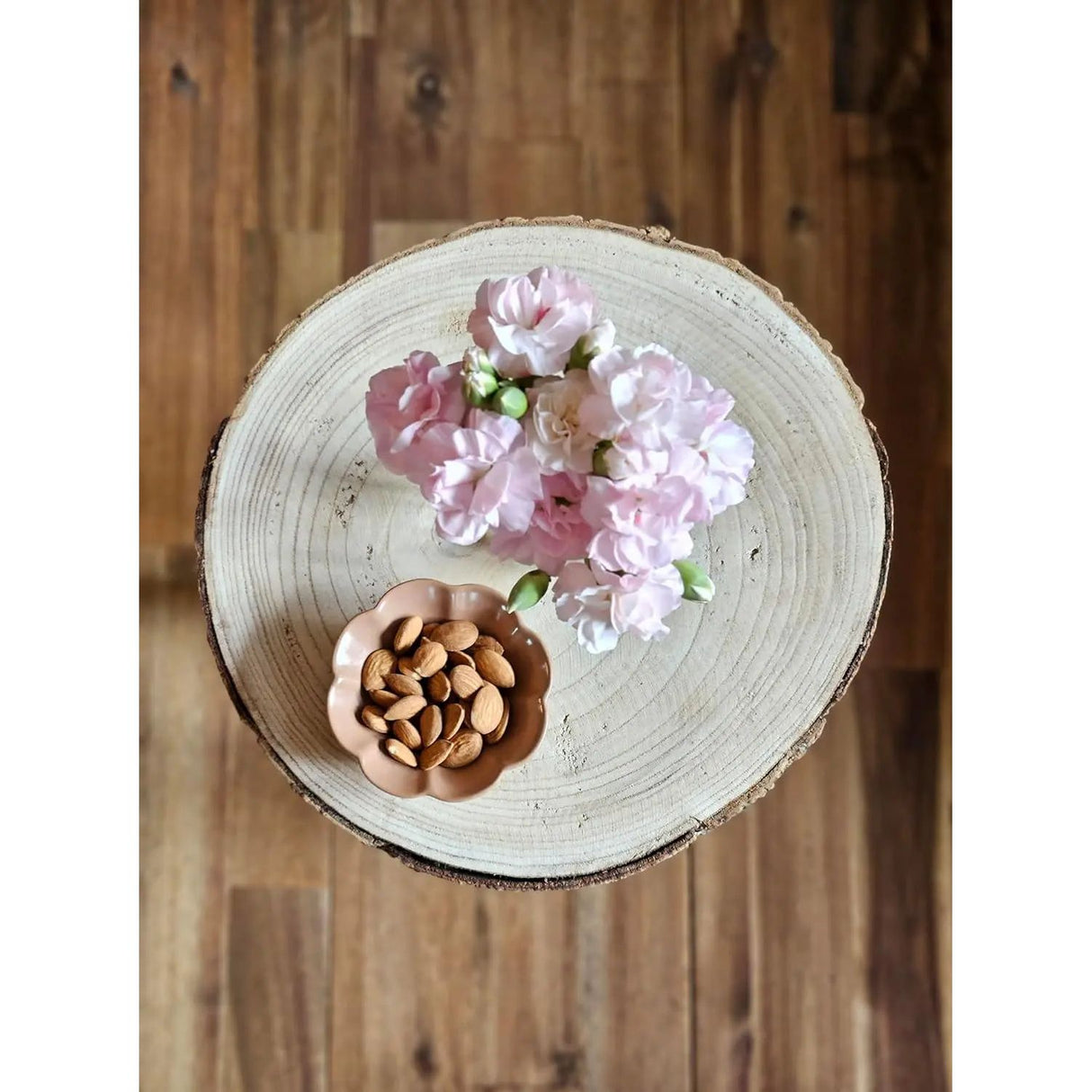 Beistelltisch Tisch kleiner Couchtisch Hocker Pflanzenhocker Baumscheibe Holz