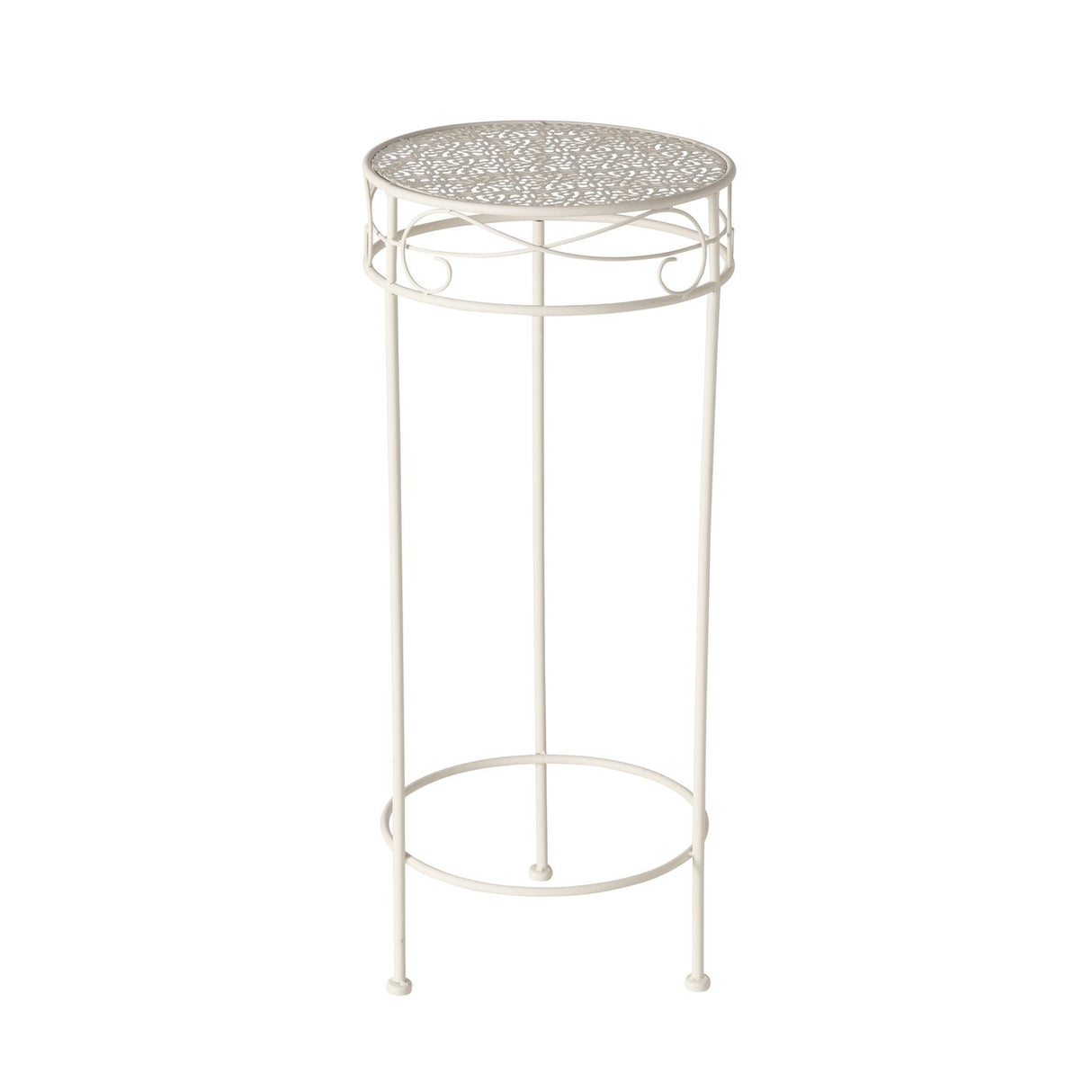 Hoher Beistelltisch weiß Metall Telefontisch Pflanzentisch Blumenständer Tisch