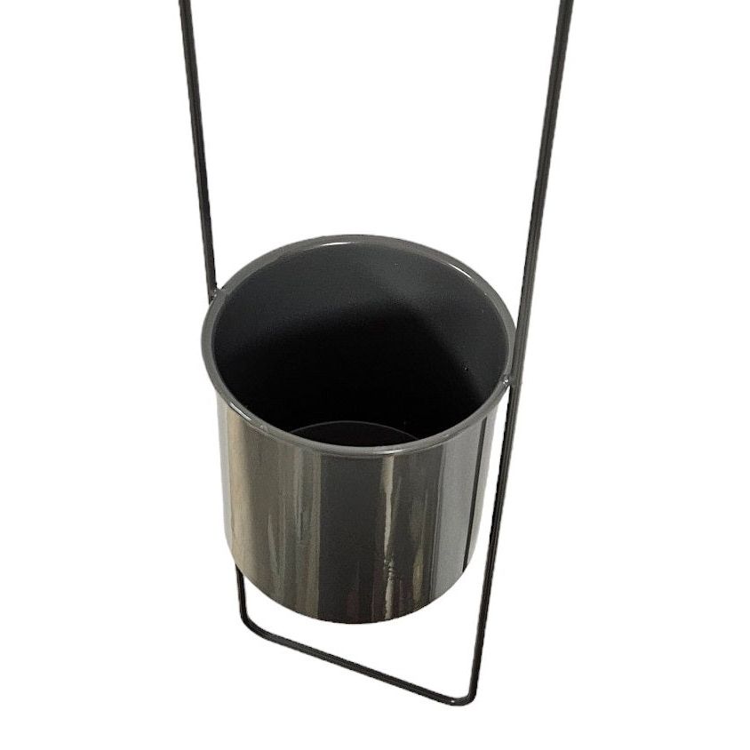 Blumenampel hängend Blumentopf Ampel Übertopf Hängetopf Pflanzentopf Metall GRAU