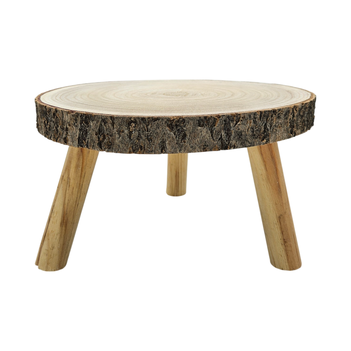 Baumscheibe auf Füßen Kerzentablett natur Baumrinde rund 20-26 cm Pflanzenständer