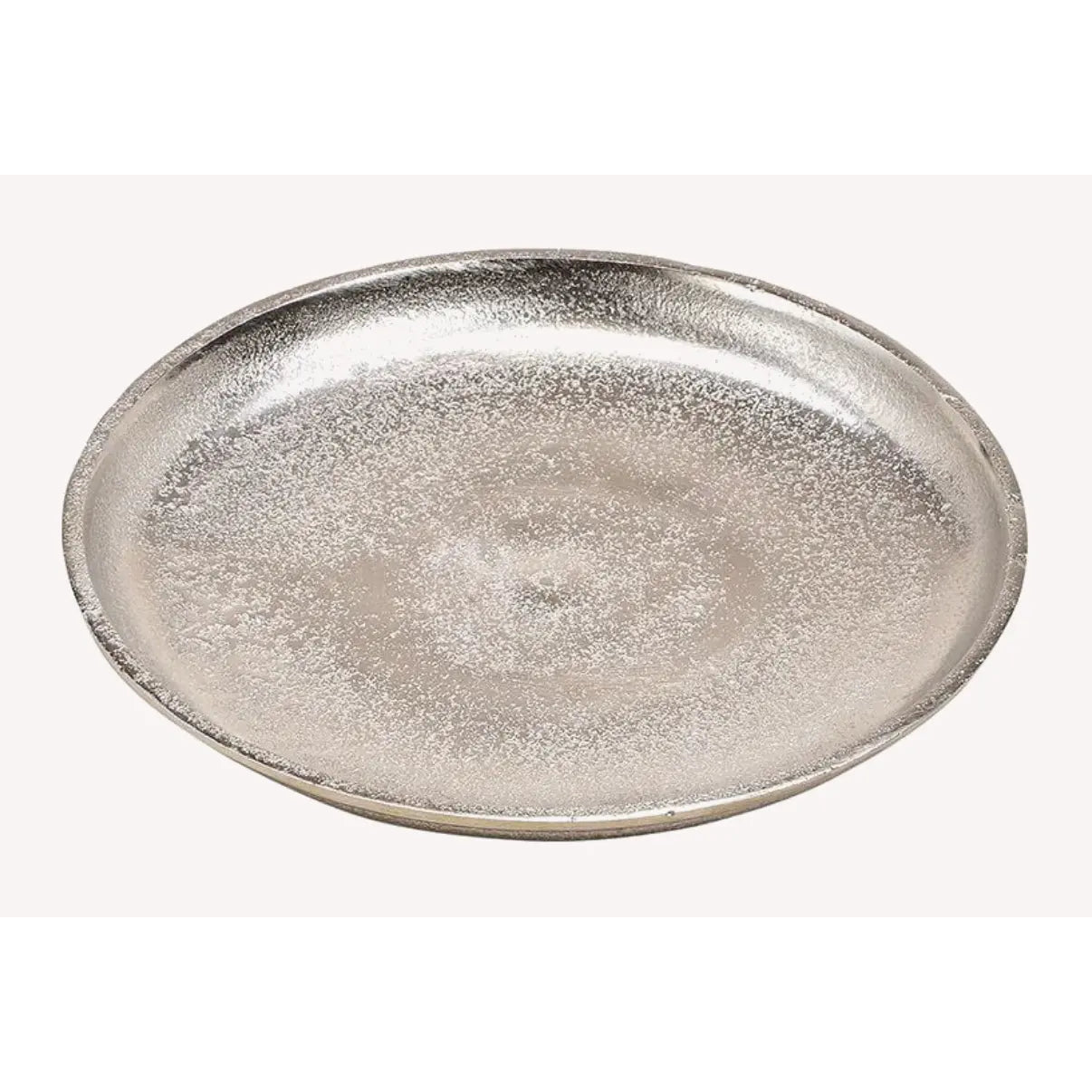 Tablett Dekoteller silber Metall massiv Schale Dekoschale Dekotablett Ø 20 cm