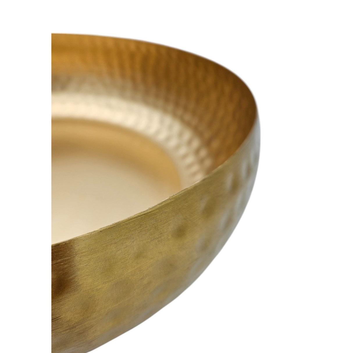 Metall Dekoschale Schale Metallschüssel rund gehämmert Hammerschlag gold 35 cm
