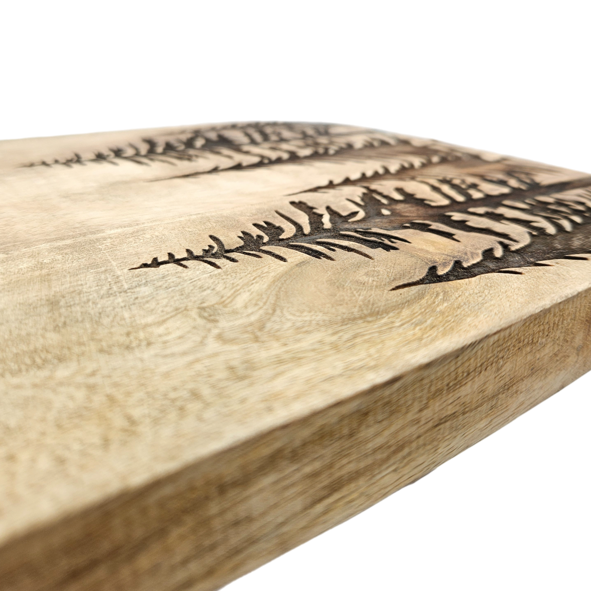 Dekobrett Mangoholz Serviertablett Tablett Wald Baum Kerzentablett 38x21 cm Mangotablett