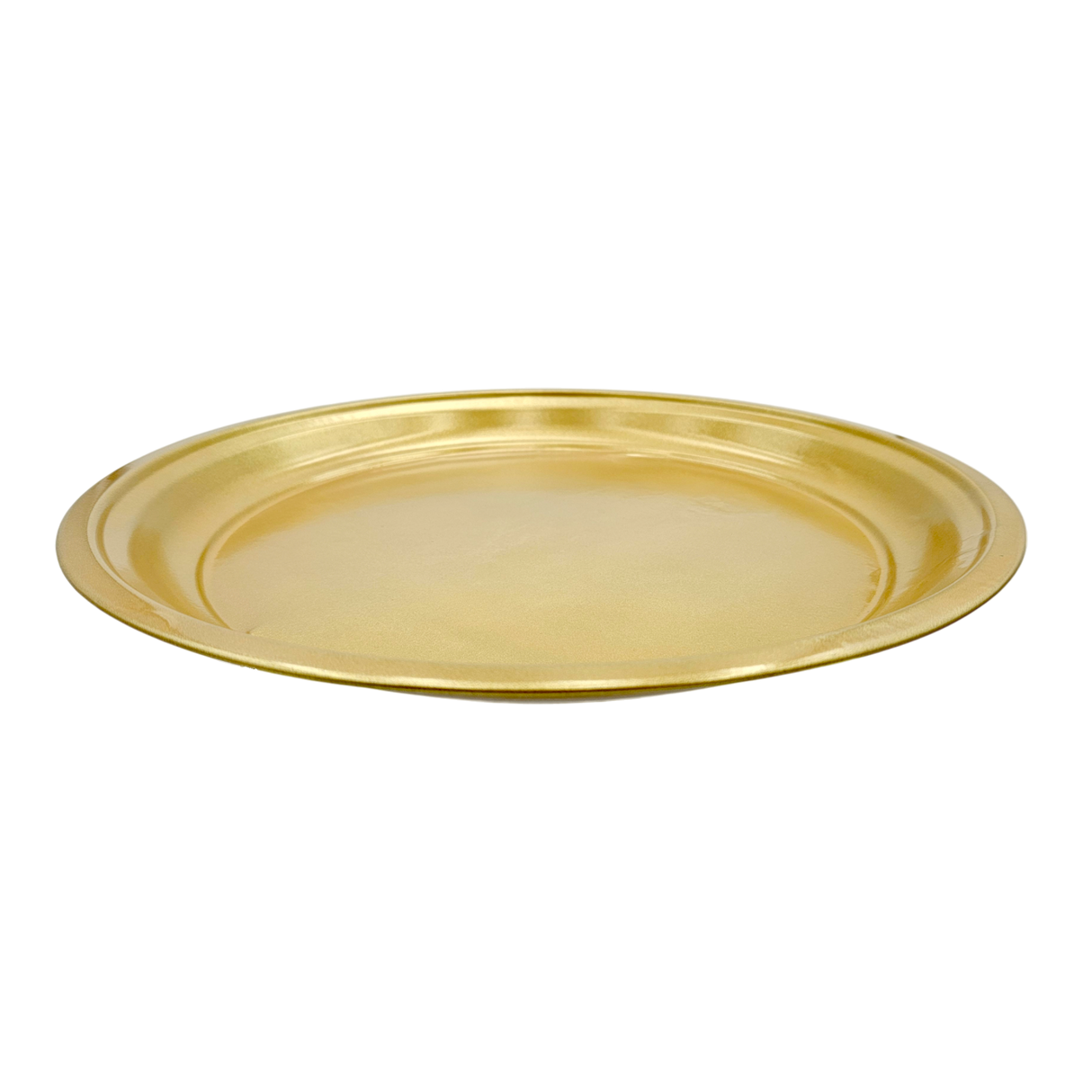 Metallteller Dekoteller rund Gold 36 cm Kerzenteller Kerzentablett Adventsteller B-Ware