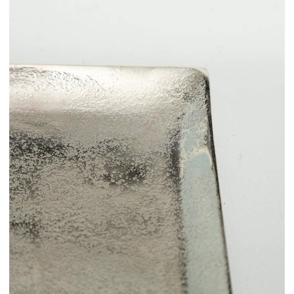 Dekoschale Dekoteller Metall Kerzentablett 20x20 cm Tablett Silber Quadratisch