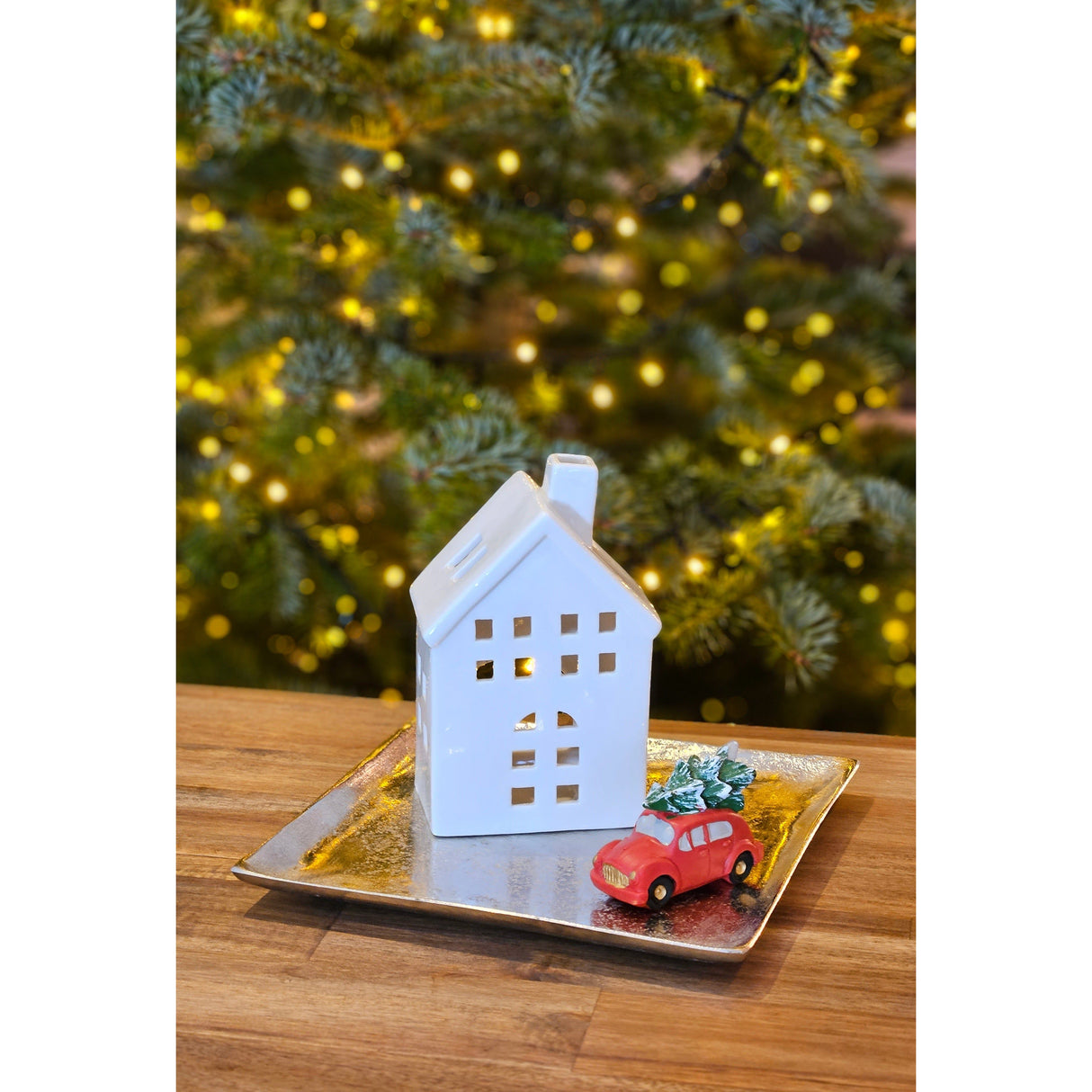 Dekoschale Dekoteller Metall Kerzentablett 20x20 cm Tablett Silber Quadratisch