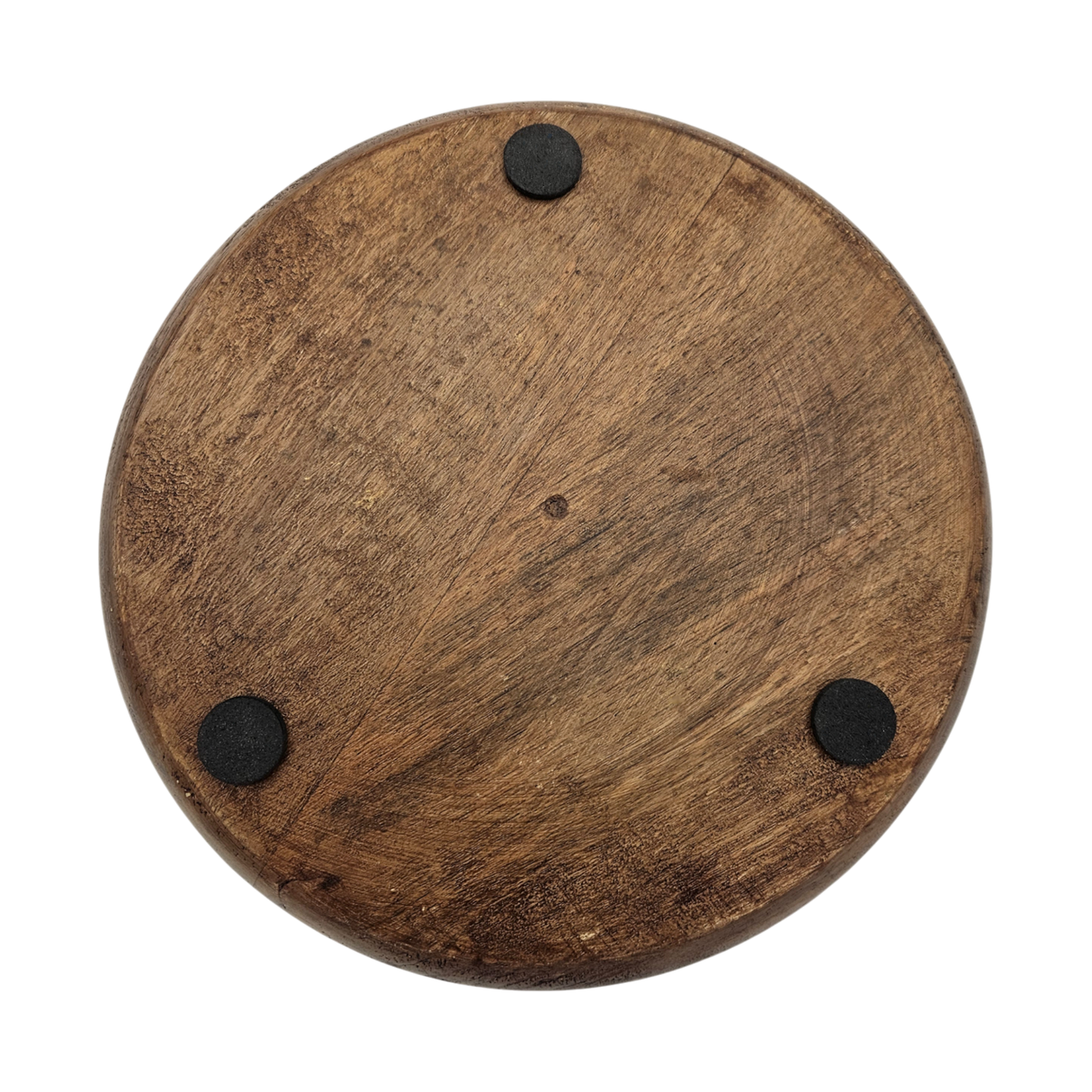 Holzteller Deko Teller Kerzenteller rund 22 o 30 cm Blattmuster braun Mangoholz dekobrett