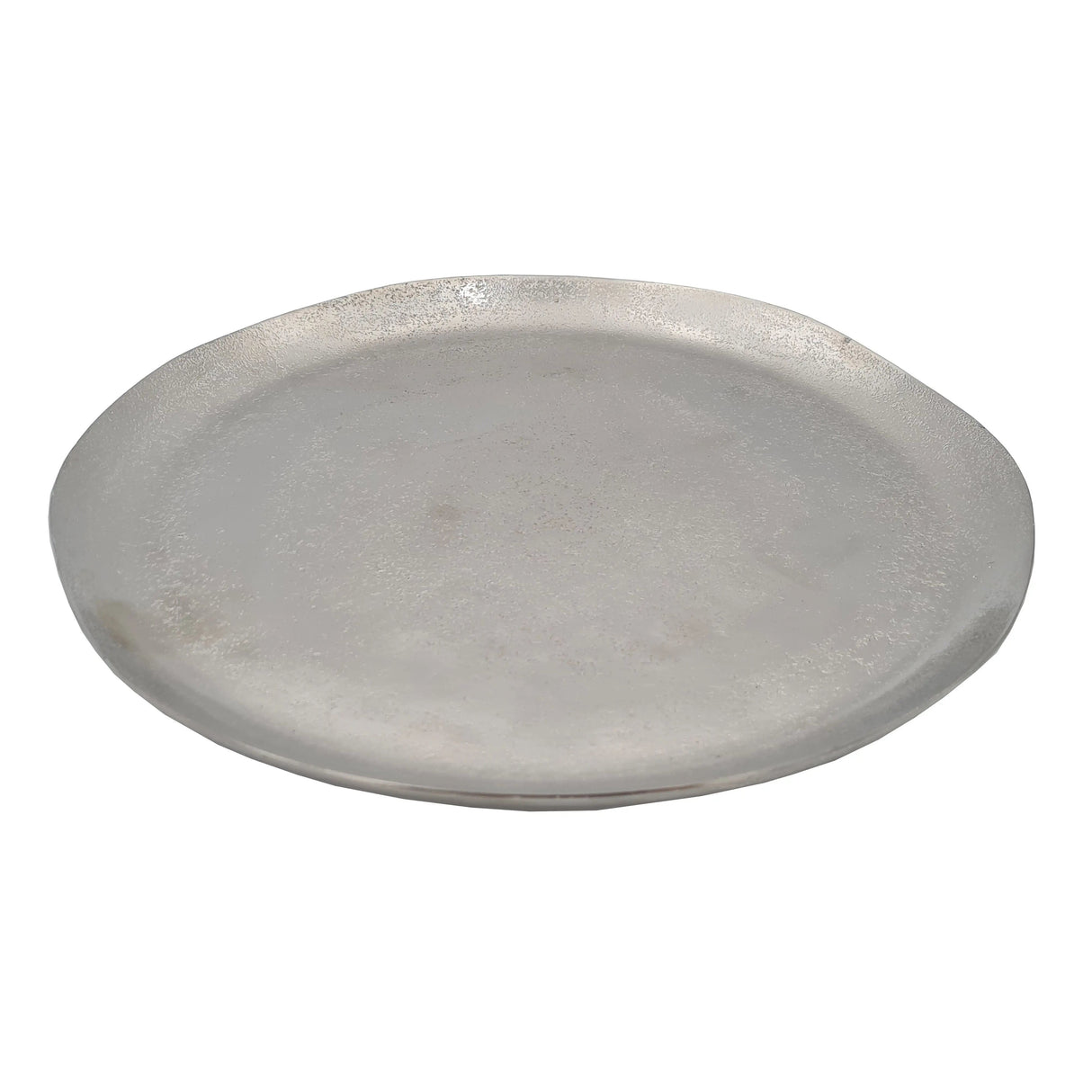 Dekoteller MILLY silber Metall Teller Schale Deko Tablett Kerzenteller