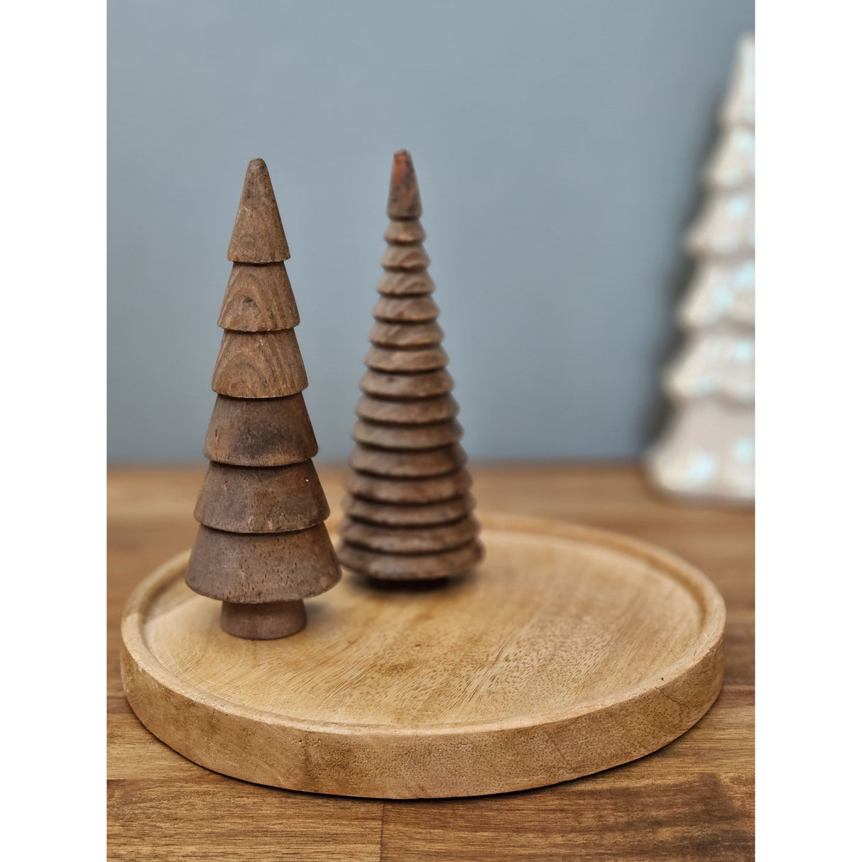 Dekoteller Teller Mango Holz Dekobrett Untersetzer Schmuckteller Tablett Ø 25 cm