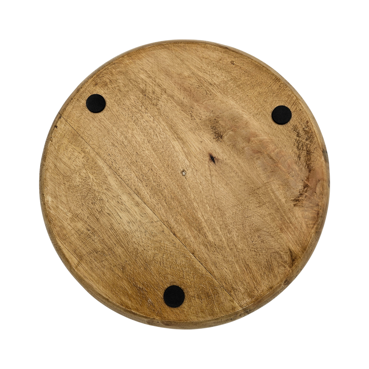 Holzteller Deko Teller Kerzenteller rund 22 o 30 cm Blattmuster braun Mangoholz dekobrett