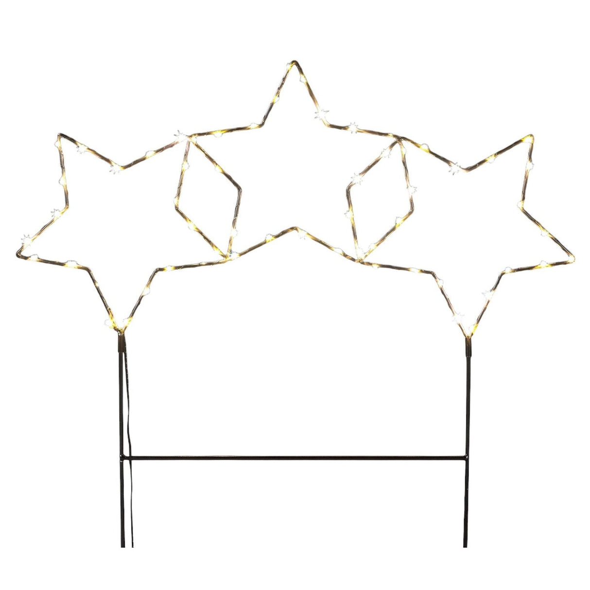 Gartenstecker Stern LED Weihnachtsbeleuchtung Batterie Timer warmweiß 60x60 cm