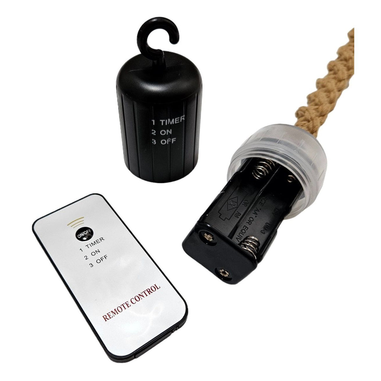 Hängelampe LED Braun Seil Macrame Hängeleuchte Timer Fernbedienung Ø15cm Lampe