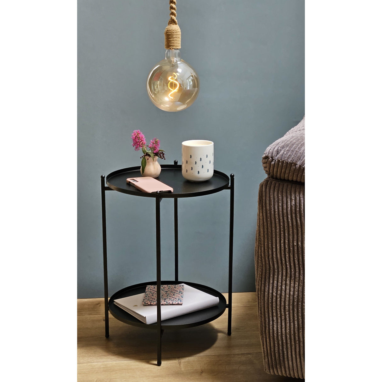 Hängelampe LED Braun Seil Macrame Hängeleuchte Timer Fernbedienung Ø15cm Lampe