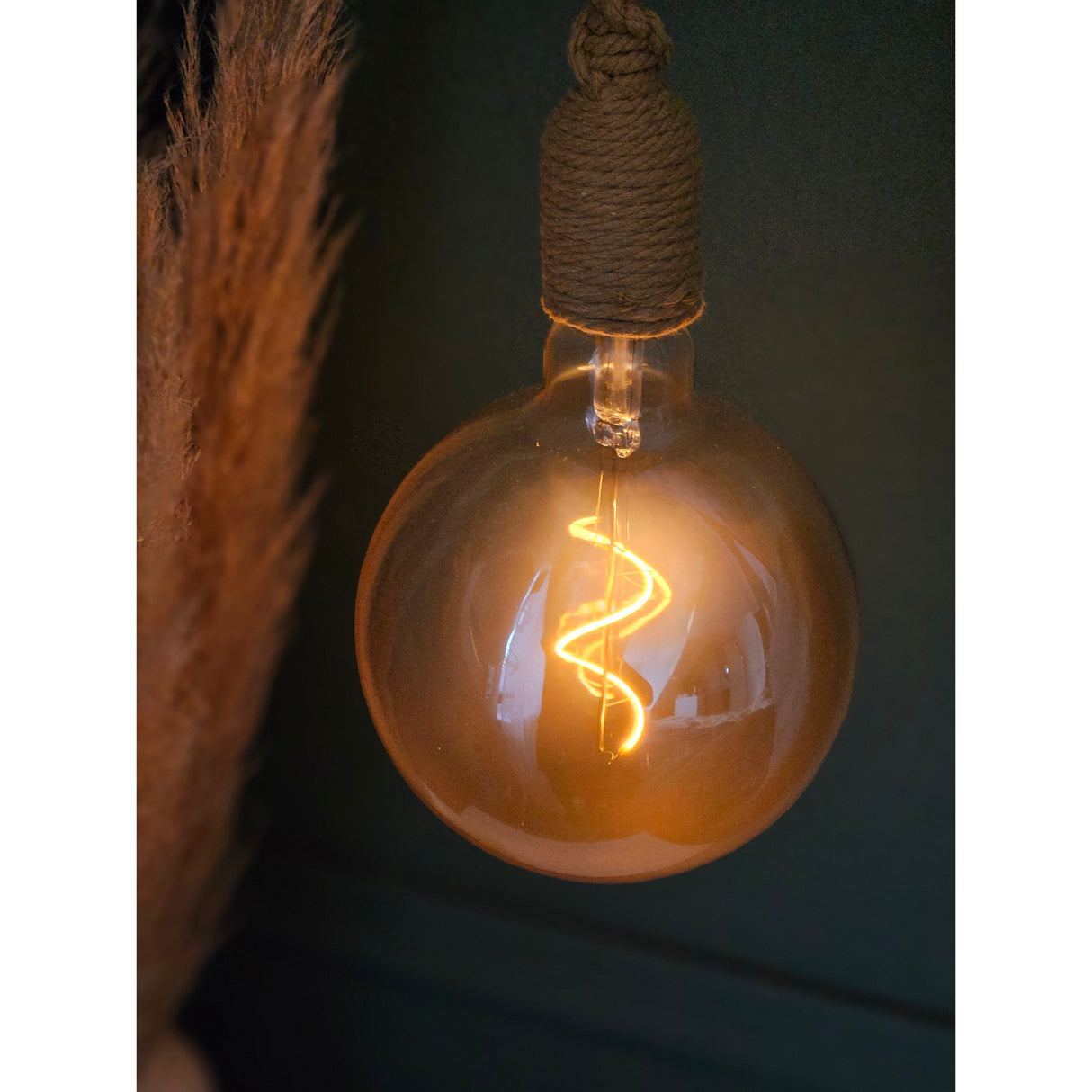 Hängelampe LED Braun Seil Macrame Hängeleuchte Timer Fernbedienung Ø15cm Lampe