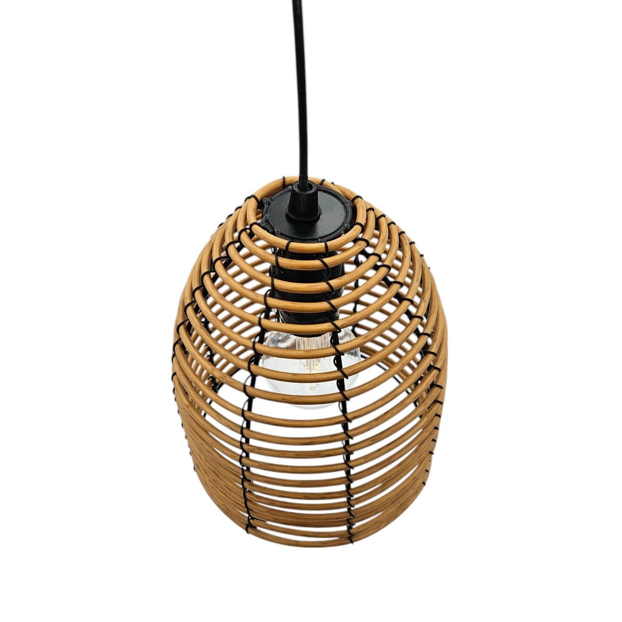 Hängeleuchte LED Rattan Optik Außen Innenbereich 18x16 cm Gartenbeleuchtung