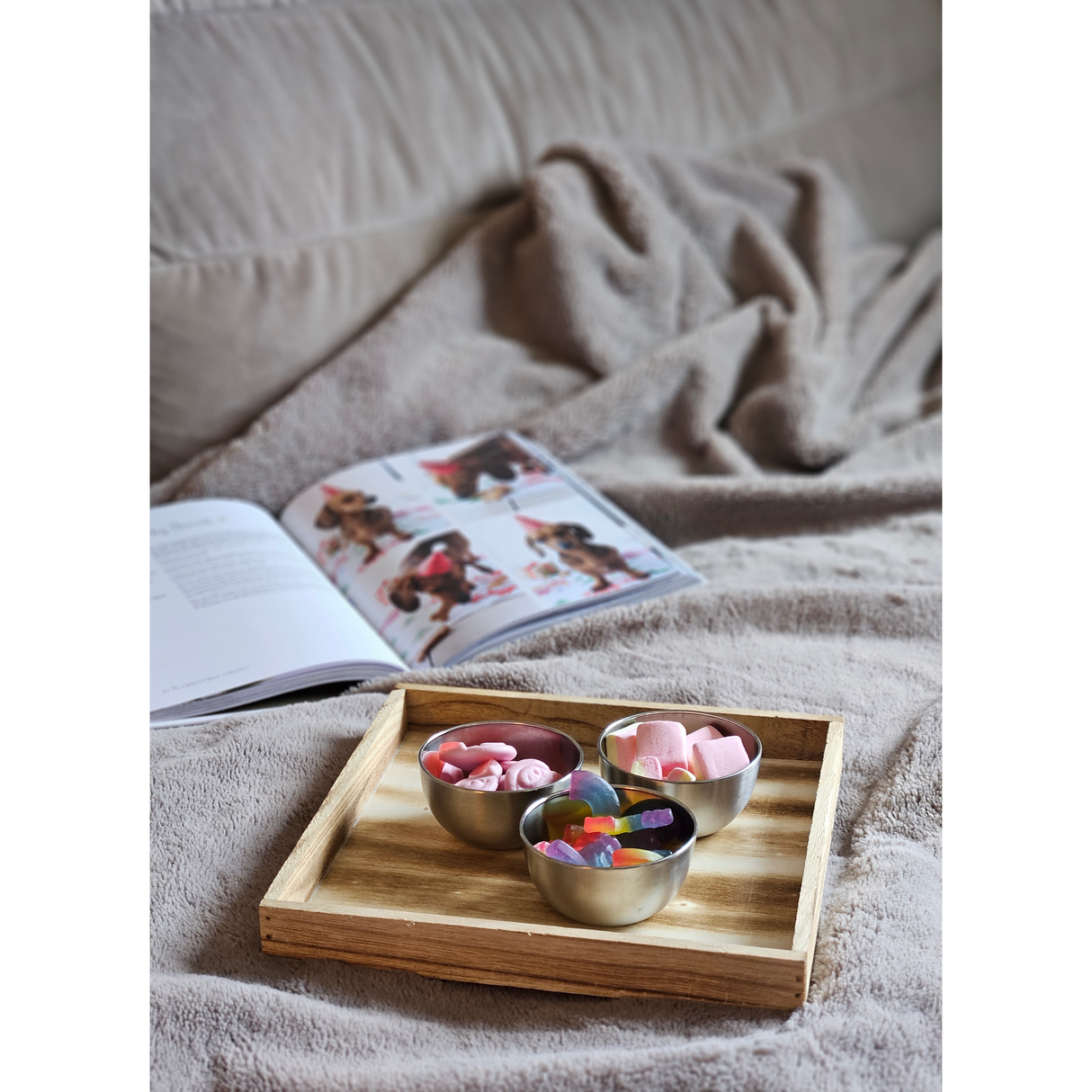 Tablett Holztablett 26x26 braun Natur Dekotablett rechteckig Kerzentablett