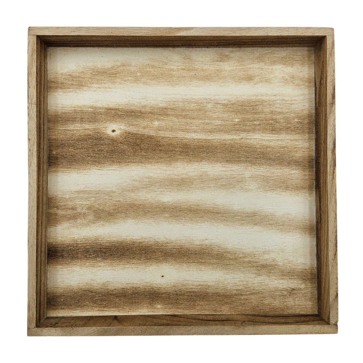 Tablett Holztablett 26x26 braun Natur Dekotablett rechteckig Kerzentablett