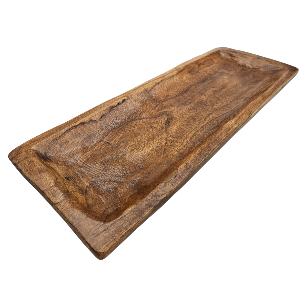 Holztablett Holzbrett Dekoschale Holzschale braun 48x22 cm Kerzentablett Dekobrett XXL