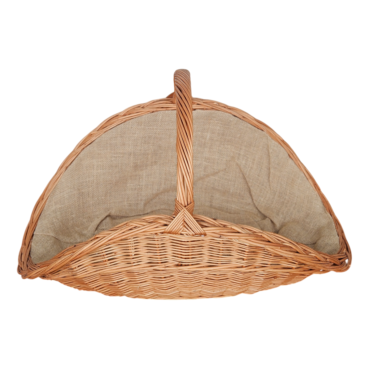 Kaminholzkorb mit Jute XXL Weidenkorb Holzkorb Holztrage 43x70 cm