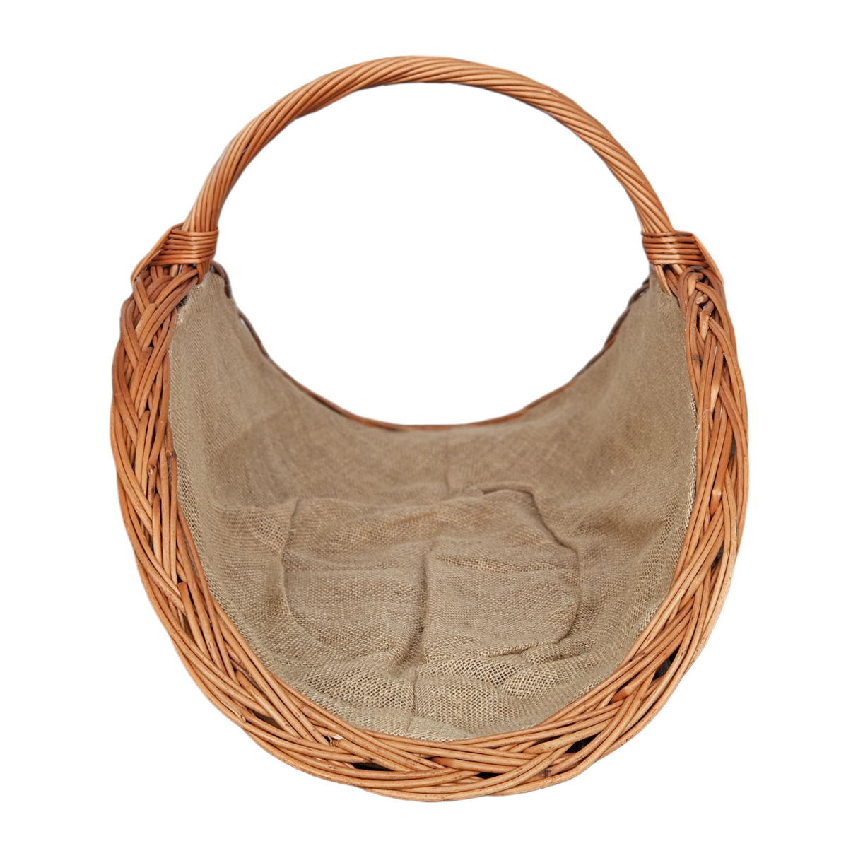 Kaminholzkorb mit Jute XXL Weidenkorb Holzkorb Holztrage 43x70 cm