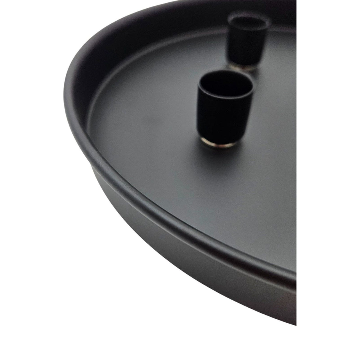 Kerzenteller Kerzentablett magnetische Kerzenhalter Tablett schwarz Metall 25 cm