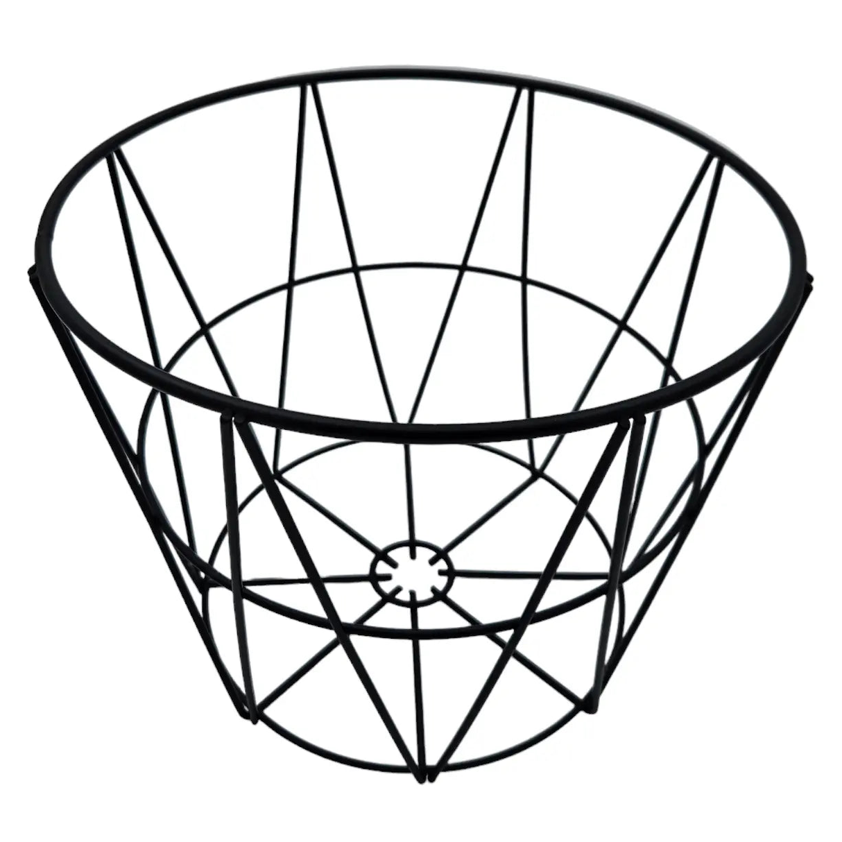 Korb rund Metall schwarz Aufbewahrungskorb Deko runder Metallkorb 25x20 cm