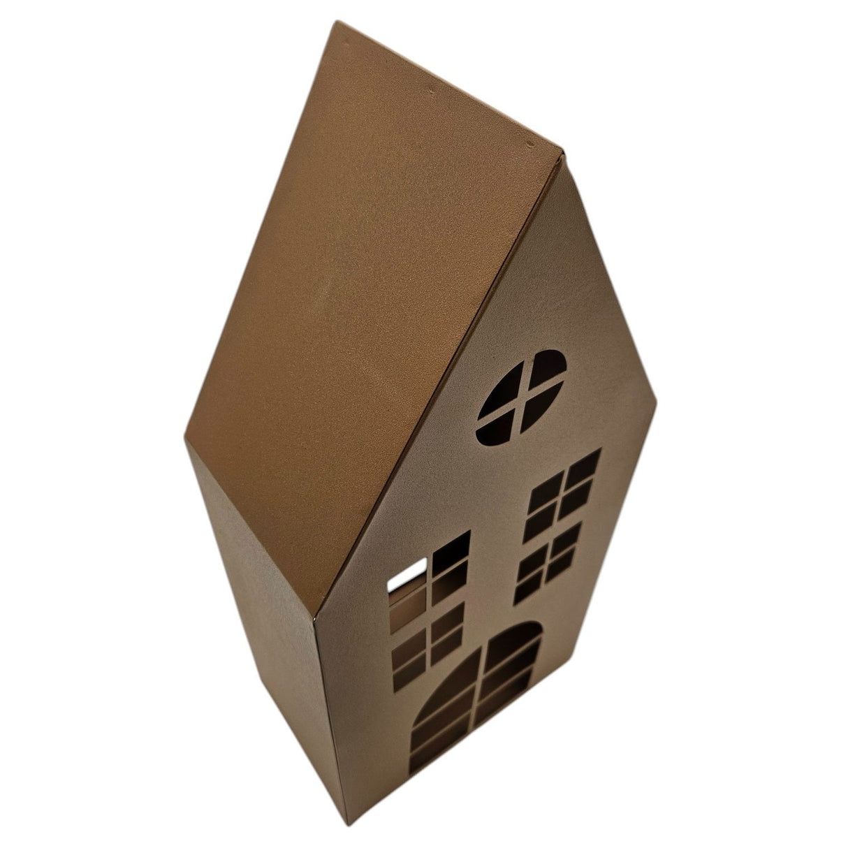 Laternenhaus Windlicht Kerzenhalter Rostoptik Haus Metall Deko Laterne 40 cm