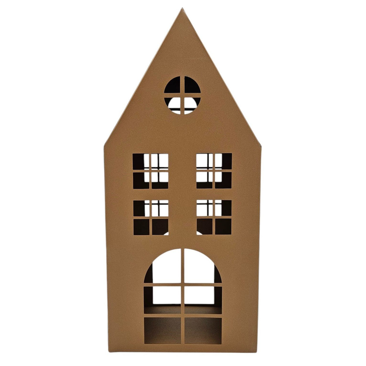 Laternenhaus Windlicht Kerzenhalter Rostoptik Haus Metall Deko Laterne 40 cm